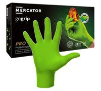 MERCATOR Guanti protettivi Gogrip monouso in nitrile senza polvere, confezione da 50 pz - Taglia L - GREEN