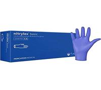 Nitrylex MERCATOR MEDICAL Guanti in nitrile azzurri CLASSIC, taglia: L - 100 pezzi, monouso, privi di rivestimento polvere, testurizzati sulla punta delle dita, senza lattice