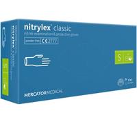 MERCATOR MEDICAL Guanti in nitrile azzurri NITRYLEX CLASSIC, taglia: S - 1000 pezzi, Guanti monouso, privi di rivestimento in polvere, testurizzati sulla punta delle dita, senza lattice