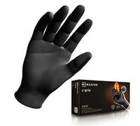 MERCATOR MEDICAL Guanti in nitrile GoGRIP+ di protezione senza polvere, senza lattice, texture diamante, taglia: XL - 50 pezzi, Kolor:GoGrip Nero