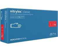 MERCATOR MEDICAL NITRYLEX CLASSIC - Guanti monouso in nitrile, senza polvere, taglia L, 1000 pezzi, punta delle dita testurizzata, guanti monouso senza lattice, guanti in nitrile, blu