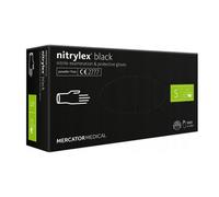 Mercator Medical, Guanti in nitrile Nitrylex Black, monouso senza polvere, testurizzati, S 100 pz