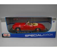 Mercedes 190 Sl Cabrio (W121 Sentire) 1955 Rosso Modellino Auto 1:18 Maisto