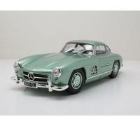 Mercedes 300 Sl W198 Gullwing 1955 Verde Chiaro Metallico Modello 1:18 Minicham