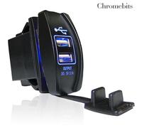 Mercedes a B C E ML Vito Sprinter Vaneo Doppia USB LED Blu Presa Caricabatterie