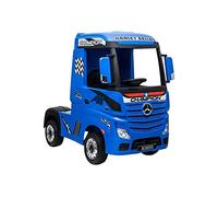Mercedes Actros 12v - Blu - Camion Elettrico per Bambini, Telecomando parentale / 4 Motori 12V /Ruote Gomma Eva/Sedile Simil Pelle/Musica e Luci LED