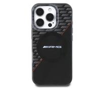 Mercedes AMG, Cover protettiva per iPhone 16 Pro Rhombs, Nero / Rosso