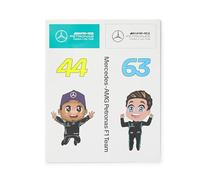 Mercedes AMG Petronas F1 Driver caricatura adesivi 2-Pack