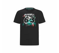 Mercedes AMG Petronas Formula One Team - Collezione Ufficiale di Formula 1 Merchandising - Maglietta George Russell #63 - Nero- Dimensioni:XXL