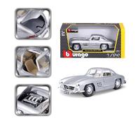 Modello in scala 1:24 Mercedes Benz 300SL argento di Bburago