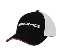Mercedes Benz AMG Originale Uomo Base Berretto Nero/Bianco Regolabile Nuovo