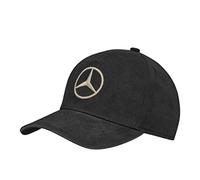 Mercedes-Benz Berretto ufficiale, colore nero con stella ricamata in tonalità beige oro. 100% cotone. Finitura vellutata, Taglia unica
