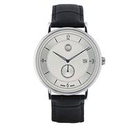 Mercedes-Benz Collection 2020 - Orologio da polso da uomo, classico, piccoli secondi, colore: argento/blu, Blu, Classico casual