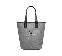 Mercedes-Benz Collection - Borsa per la spesa in feltro, colore: grigio/argento, dimensioni: circa 26 x 14 x 40 cm, tasca interna con cerniera e moschettone, grigio., 26 x 14 x 40 cm