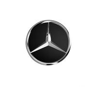 Mercedes Benz Originale Set 4 Coprimozzo 75mm Nero Lucido Nuovo Conf. Orig.