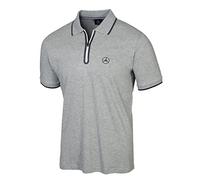Mercedes-Benz, Polo uomo con cerniera prodotto ufficiale., grigio chiaro, M