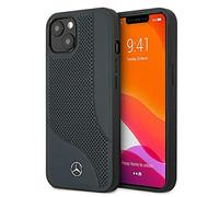 Mercedes MEHCP13SCDONA - Custodia per iPhone 13 Mini 5,4", in pelle marina perforata