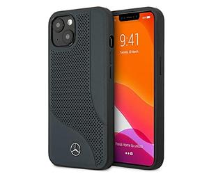 Mercedes MEHCP13SCDONA - Custodia per iPhone 13 Mini 5,4", in pelle marina perforata