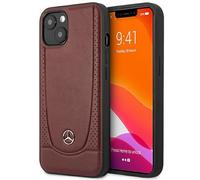 Mercedes MEHCP15SARMRE - Custodia rigida in pelle per iPhone 15 6.1", colore: Rosso