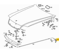 MERCEDES R129 SL LEVA MANIGLIA SBLOCCO COFANO ANTERIORE MOTORE OEM A1298800020
