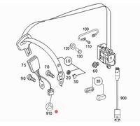 MERCEDES R230 SL SPINA CABLAGGIO ELETTRICO SRS CINTURA SICUREZZA OEM 2305405805