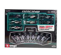 MERCEDES RACING Set 7 Modelli auto AMG 2016-2024 BBurago Scala 1/43 e Espositore