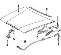 MERCEDES W123 SUPPORTO MOLLA TENSIONE CERNIERA COFANO ANTERIORE OEM A1238870479