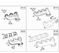 MERCEDES W203/208/209/210/163/164/220/ DADO COLLETTORE SCARICO OEM A1121420072