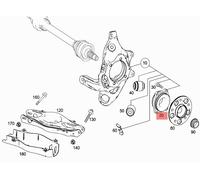 MERCEDES W204 R230 SL C197 SLS CUSCINETTO MOZZO RUOTA POSTERIORE OEM A2309810127
