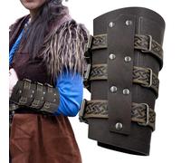 Mercenary Faux Leather Gauntlet - Bracciali Knight Rinascimento Vintage | Braccio Brigandina Medievale | Guardie Del Braccio Retrò Rinascimento | Bracciali Di Vambrace Medievale Costume