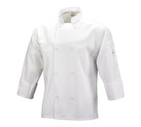 Mercer Culinary M60010WHL Millennia - Giacca da cucina da uomo, con bottoni tradizionali, taglia L, colore: Bianco