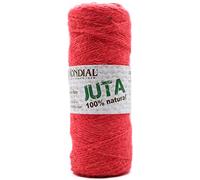 Merceria Pour Toi... Gomitolo | Juta Mondial Natural | 100 gr 100% Juta Naturale Vari Colori Borsa Mare Tappetino Cesto Accessori arredo casa Estate Primavera (942 Rosso)