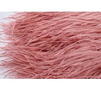 Merceria Pour Toi... Passamaneria Frangia Piume di Struzzo 50 cm Altezza 15 cm Vari Colori con Nastro di Raso per Vestito Costumi Artigianato Decorazione Moda rifinitura (Rosa Antico 2)