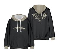 Merch Alex Warren You'll Be Alright Kid unisex manica lunga casual grafica con cappuccio, grigio, L