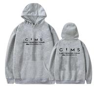 Merch Gims Last Winter Tour 2025 - Felpa unisex a maniche lunghe con cappuccio, grigio, XS