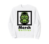 Merch Gorillaz Felpa, Unisex per Adulti, Bianco, L