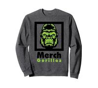 Merch Gorillaz Felpa, Unisex per Adulti, Grigio Scuro, S
