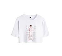 Merch Lola Young I am Only F Myself Album Music Crop Top T-Shirt Donna Ragazza Manica Corta, bianco, M