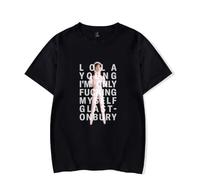Merch Lola Young I am Only F Myself Album Music T-Shirt Uomo Donna Camicia Manica Corta Casual Graphic Tee, Nero , M