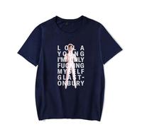 Merch Lola Young I am Only F Myself Album Music T-Shirt Uomo Donna Camicia Manica Corta Casual Graphic Tee, Marina Militare, M
