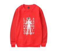 Merch Lola Young I am Only F Myself Album Musica Girocollo Casual Felpa Abbigliamento Unisex, Rosso, M