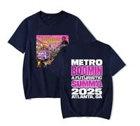 Merch Metro Boomin A Futuristic Summa 2025 T-Shirt Uomo Donna Camicia Manica Corta Casual Graphic Tee, Marina Militare, L
