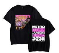 Merch Metro Boomin A Futuristic Summa 2025 T-Shirt Uomo Donna Camicia Manica Corta Casual Graphic Tee, Nero , L