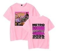 Merch Metro Boomin A Futuristic Summa 2025 T-Shirt Uomo Donna Camicia Manica Corta Casual Graphic Tee, rosa, L