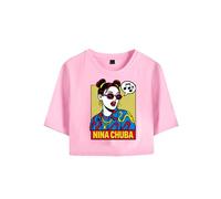 Merch Nina Chuba Essential Crop Top T-Shirt Donna Ragazza Manica Corta, rosa, XL