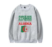 Merch Soolking I will love you forever my Algeria Girocollo Felpa Casual Abbigliamento Unisex, grigio, L