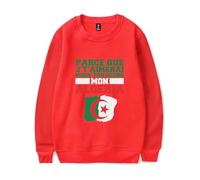 Merch Soolking I will love you forever my Algeria Girocollo Felpa Casual Abbigliamento Unisex, Rosso, L