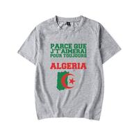 Merch Soolking I Will Love You Forever My Algeria T-Shirt Uomo Donna Camicia Manica Corta Casual Graphic Tee, grigio, L