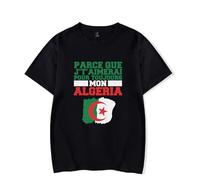 Merch Soolking I Will Love You Forever My Algeria T-Shirt Uomo Donna Camicia Manica Corta Casual Graphic Tee, Nero , L