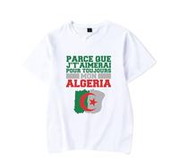 Merch Soolking I Will Love You Forever My Algeria T-Shirt Uomo Donna Camicia Manica Corta Casual Graphic Tee, bianco, L